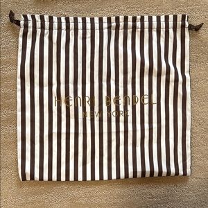 Henri Bendel Brown and White Striped Pouch Dust Bag